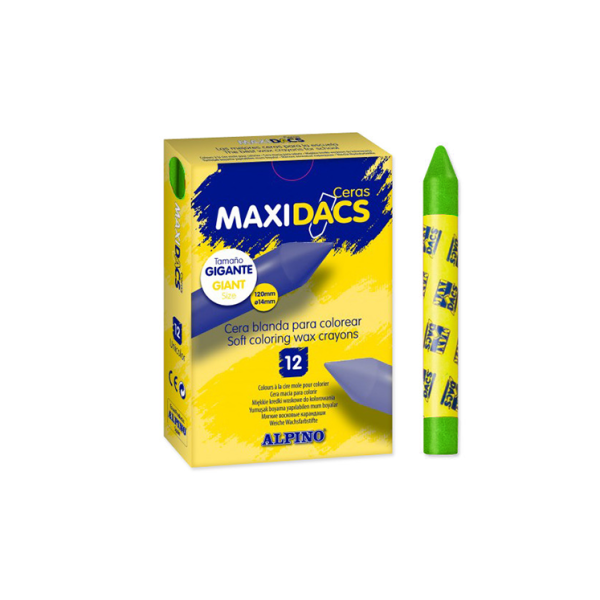 Caja 12 ceras Maxidacs Verde claro