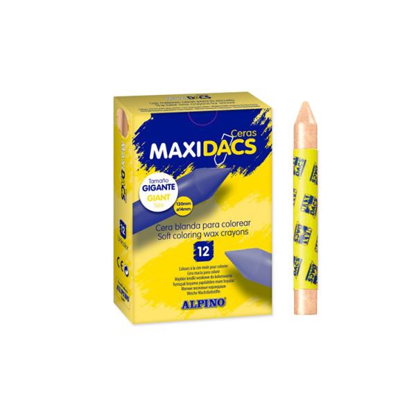 Caja 12 ceras Maxidacs Melocotón claro