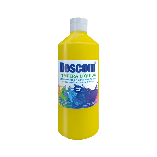 Témpera líquida Descom 500 ml. Amarillo (6)