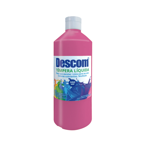 Témpera líquida Descom 500 ml. Rosa (6)