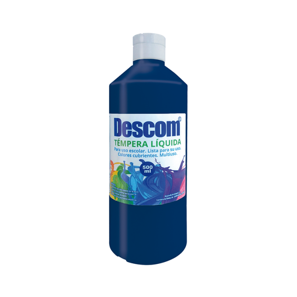 Témpera líquida Descom 500 ml. Azul oscuro (6)