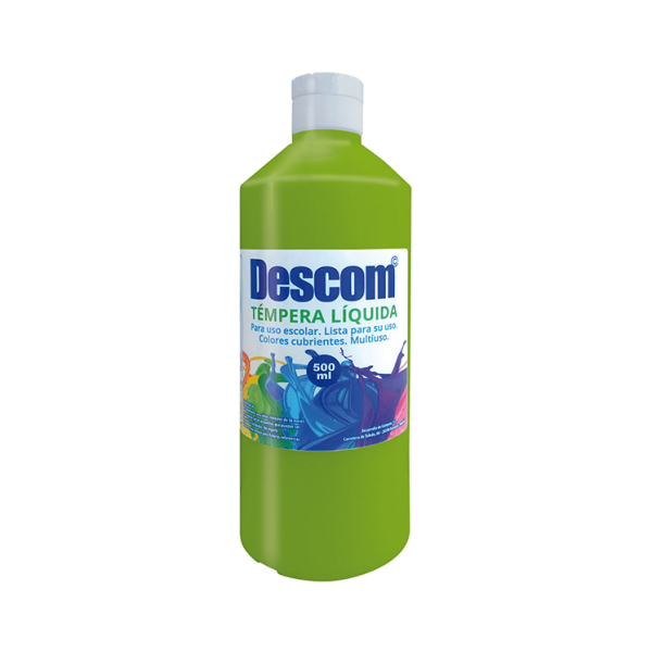 Témpera líquida Descom 500 ml. Verde claro (6)