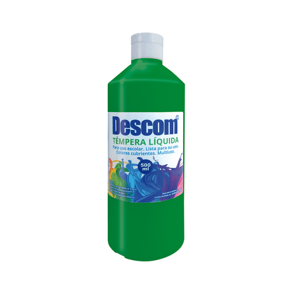 Témpera líquida Descom 500 ml. Verde oscuro (6)