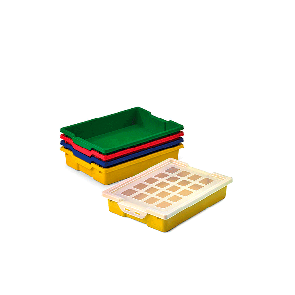 Caja almacenamiento con tapa 42x31x7,3 Amarillo (14)