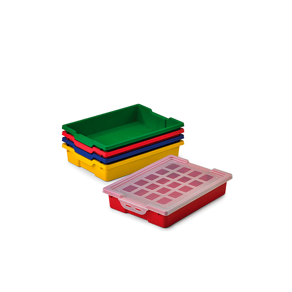 Caja almacenamiento con tapa 42x31x7,3 Rojo