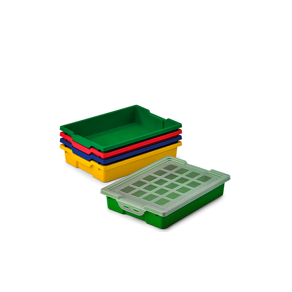 Caja almacenamiento con tapa 42x31x7,3 Verde (14)