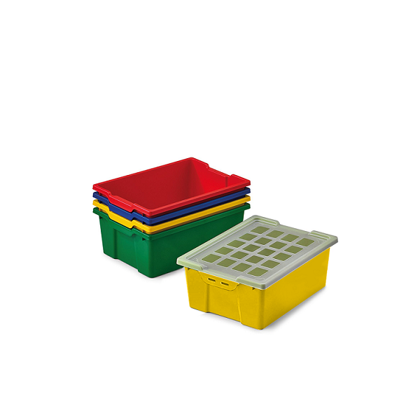 Caja almacenamiento con tapa 42x31x14,8 Amarillo (10)