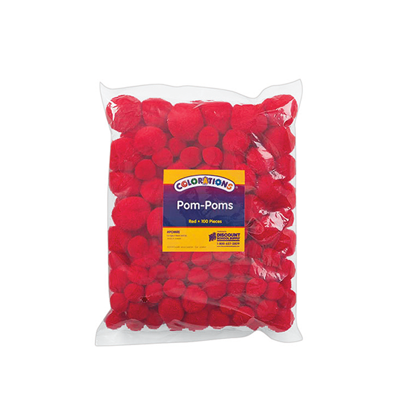 Bolsa 100 pompones Rojo Material escolar oficina y nuevas