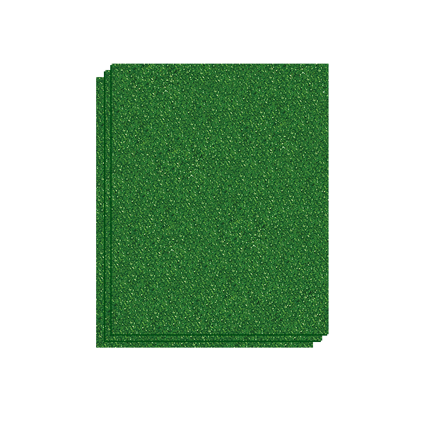 Bolsa 3 planchas Eva 40x60 cm. Purpurina Verde osc.