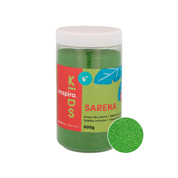 Bote 600 g. arena colores Verde