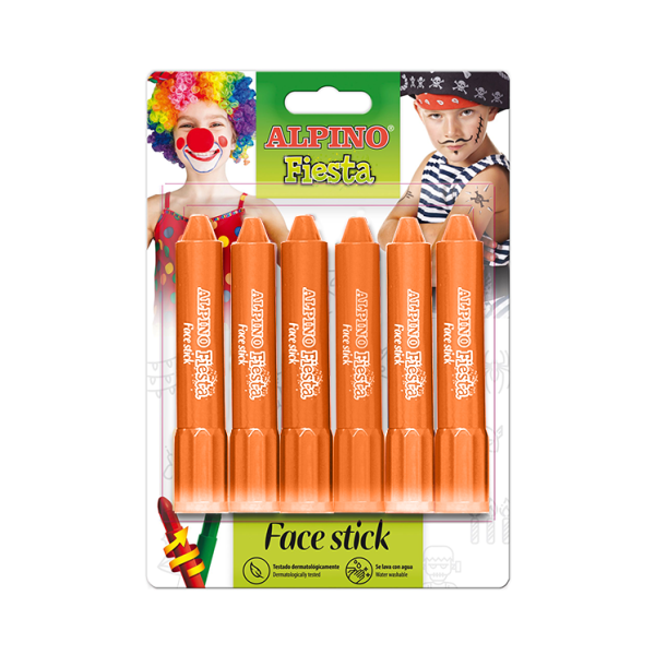 Blíster 6 barras maquillaje Face Stick Naranja