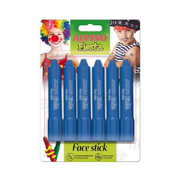 Blíster 6 barras maquillaje Face Stick Azul (20)