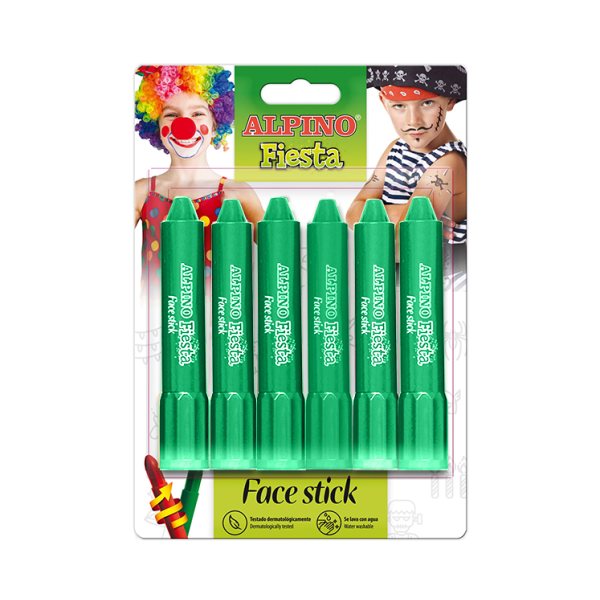 Blíster 6 barras maquillaje Face Stick Verde (20)