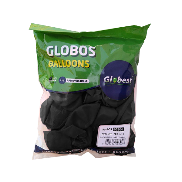 Bolsa 100 globos clásicos Negro